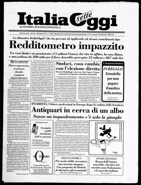 Italia oggi : quotidiano di economia finanza e politica